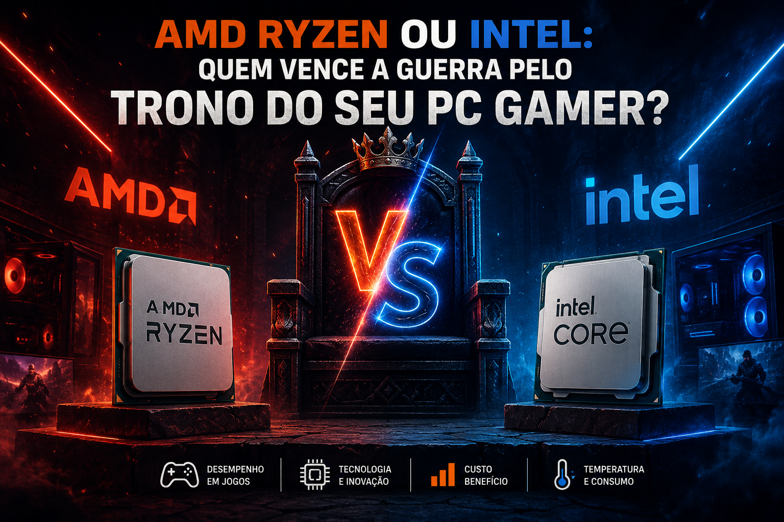 AMD Ryzen ou Intel: Quem Vence a Guerra pelo Trono do Seu PC Gamer?